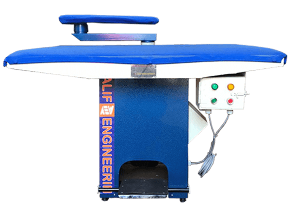 Alif Boiler AVT Series Vacuuming Iron Arm Table – industrial garment finishing equipment manufactured in Bangladesh